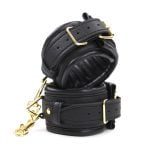 Banoch Anklecuff gold zwarte enkelboeien leer met goud 987101374