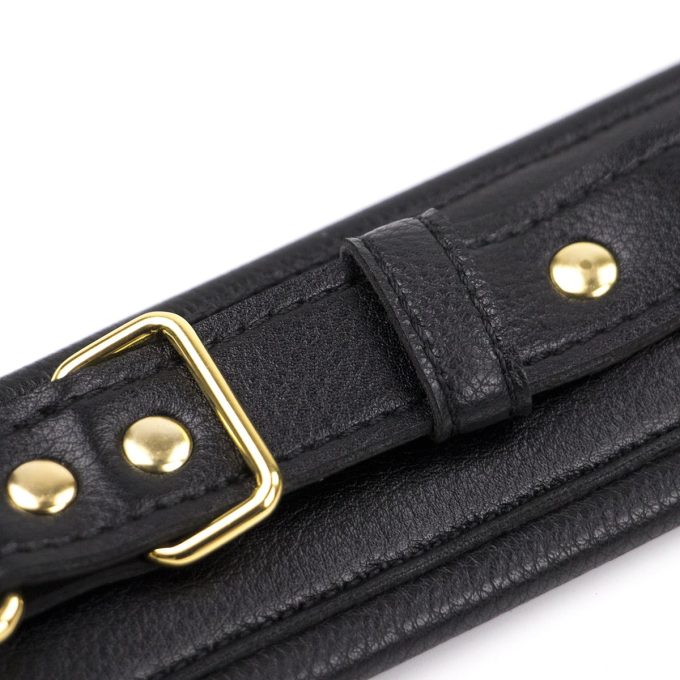 Banoch Anklecuff gold zwarte enkelboeien leer met goud 987101374 9