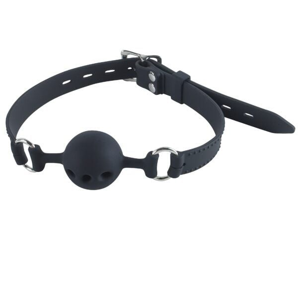 Banoch   ball gag siliconen small   zwart Ø 3,5 cm (3)