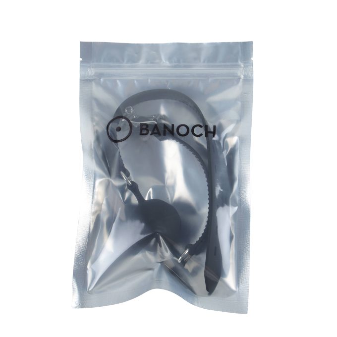 Banoch   ball gag siliconen small   zwart Ø 3,5 cm in verpakking