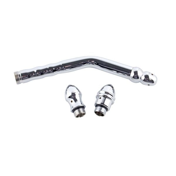 Banoch gebogen klysma met 3 opzetstukken metalen intiemdouche 2 scaled