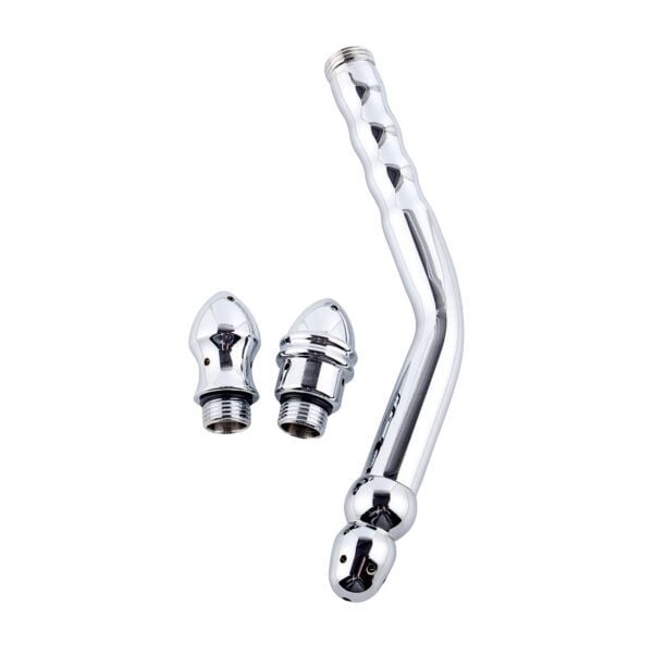 Banoch gebogen klysma met 3 opzetstukken metalen intiemdouche 3 scaled