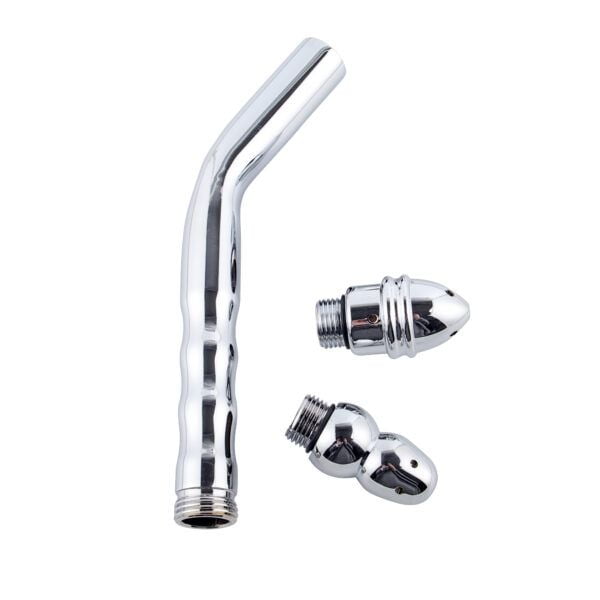 Banoch gebogen klysma met 3 opzetstukken metalen intiemdouche 4 scaled