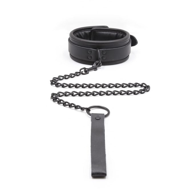 Banoch halsband van pu leer gevoerd zwart 987101335