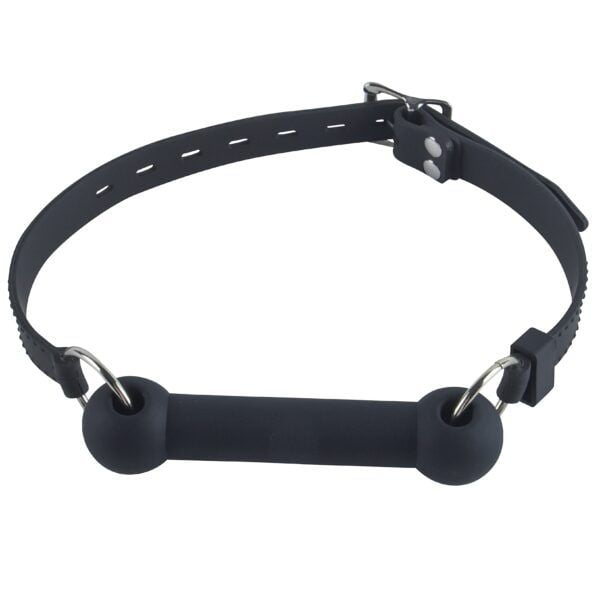 Banoch   mondknevel recht alles siliconen   zwart bit gag i