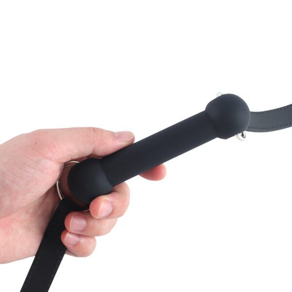 Banoch   mondknevel recht alles siliconen   zwart bit gag n hand