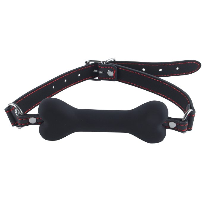 Banoch   mouth gag bone   siliconen gag bot   zwart   hondenbot   bondage (2)