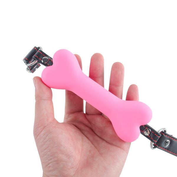 Banoch   mouthgag bone   siliconen gag bot   roze  hand