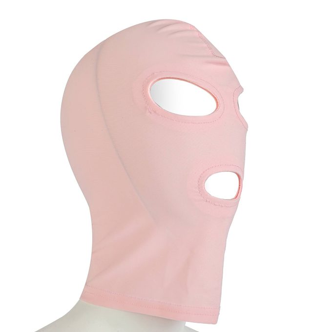 Banoch spandex pink hood bondage 3 hole 987101305 2