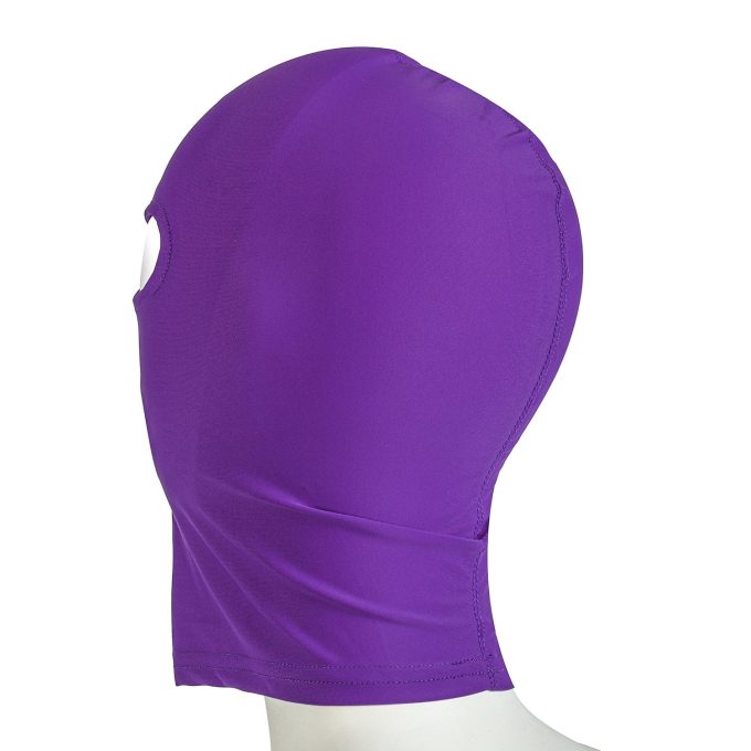 Banoch spandex purple bondage hood with opening 987101307 4