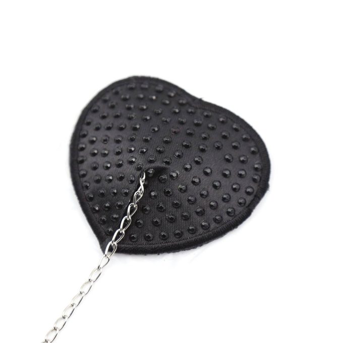 Pinch Attached heart Black hartvormige tepelkwastjes Zwart tepelversiering tepelsticker 987101407 3