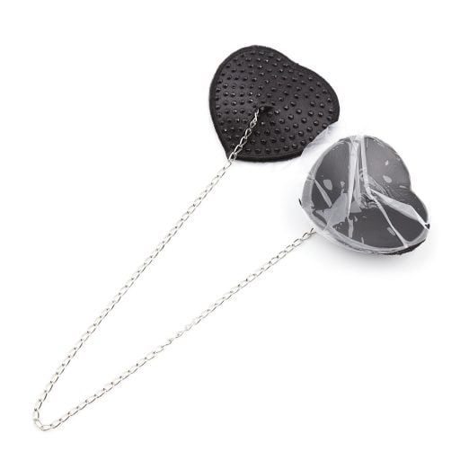 Pinch Attached heart Black hartvormige tepelkwastjes Zwart tepelversiering tepelsticker 987101407 4