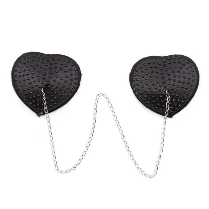 Pinch Attached heart Black hartvormige tepelkwastjes Zwart tepelversiering tepelsticker 987101407 5