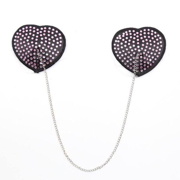 Pinch Attached heart BlackClear hartvormige tepelkwastjes ZwartHelder tepelversiering tepelstickers 987101408 1 1