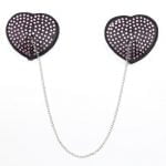 Pinch Attached heart BlackPink hartvormige tepelkwastjes ZwartRoze tepelversierin