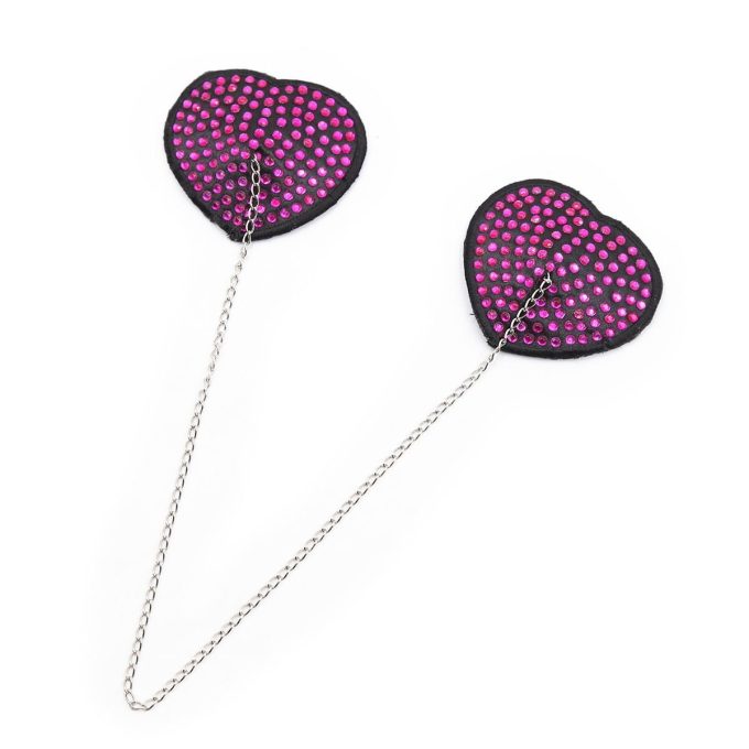 Pinch Attached heart BlackPurple hartvormige tepelkwastjes ZwartPaars tepelversiering nipple tassels 987101410 5
