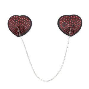 Pinch Attached heart BlackRed hartvormige tepelkwastjes ZwartRood tepelversiering tepelsticker 987101411 2 2