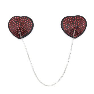 Pinch Attached heart BlackRed hartvormige tepelkwastjes ZwartRood tepelversiering tepelsticker 987101411 2 2