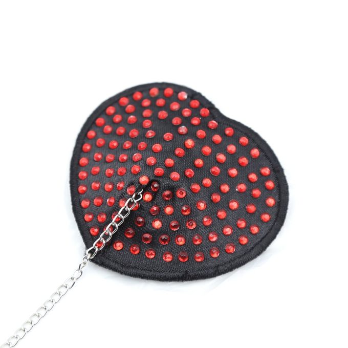 Pinch Attached heart BlackRed hartvormige tepelkwastjes ZwartRood tepelversiering tepelsticker 987101411 3