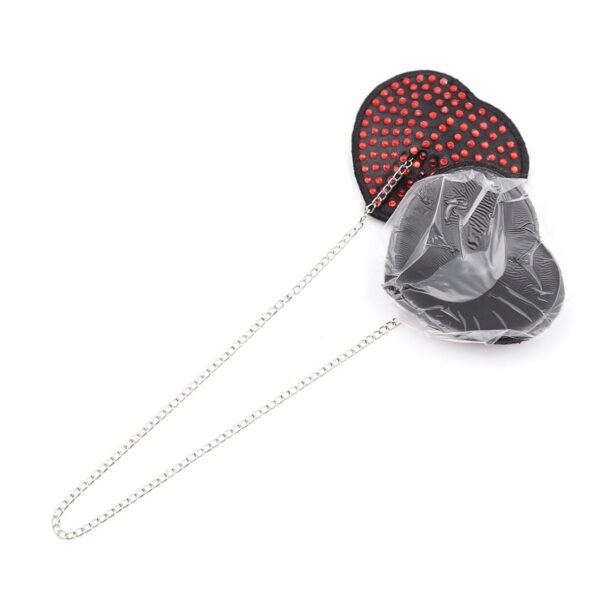 Pinch Attached heart BlackRed hartvormige tepelkwastjes ZwartRood tepelversiering tepelsticker 987101411 4