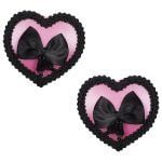 Pinch Boudoir Heart Ribbon Tepelversiering Strik ZwartRoze tepelplakker 987101494 1