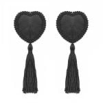 Pinch Burlesque Heart Black Ribbed Tepelkwastjes Hart Zwart 987101571