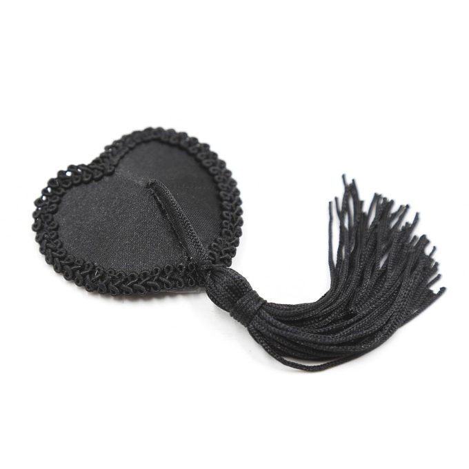 Pinch Burlesque Heart Black Ribbed Tepelkwastjes Hart Zwart 987101571 3