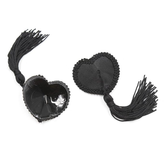 Pinch Burlesque Heart Black Ribbed Tepelkwastjes Hart Zwart 987101571 4
