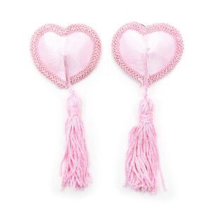 Pinch Burlesque Heart Pink Ribbed Tepelkwastjes Hart Roze 987101573