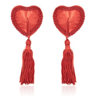 Pinch Burlesque Heart Red Ribbed Tepelkwastjes Hart Rood 987101572