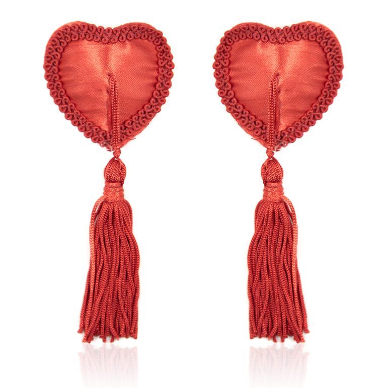 Pinch Burlesque Heart Red Ribbed Tepelkwastjes Hart Rood 987101572