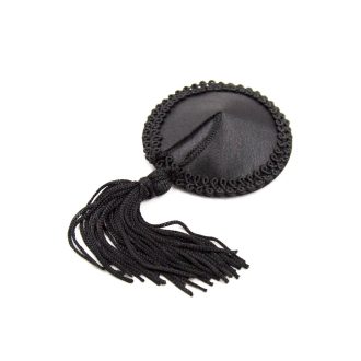 Pinch Burlesque Round Black Ribbed Tepelkwastjes rond Zwart 2