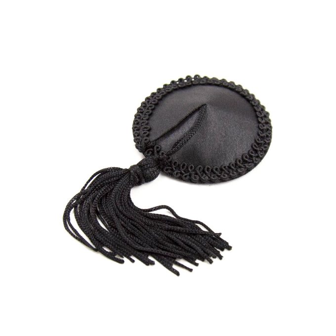 Pinch Burlesque Round Black Ribbed Tepelkwastjes rond Zwart 2