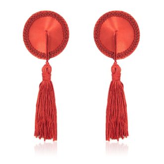 Pinch Burlesque Round Red Ribbed Tepelkwastjes rond Rood 987101578
