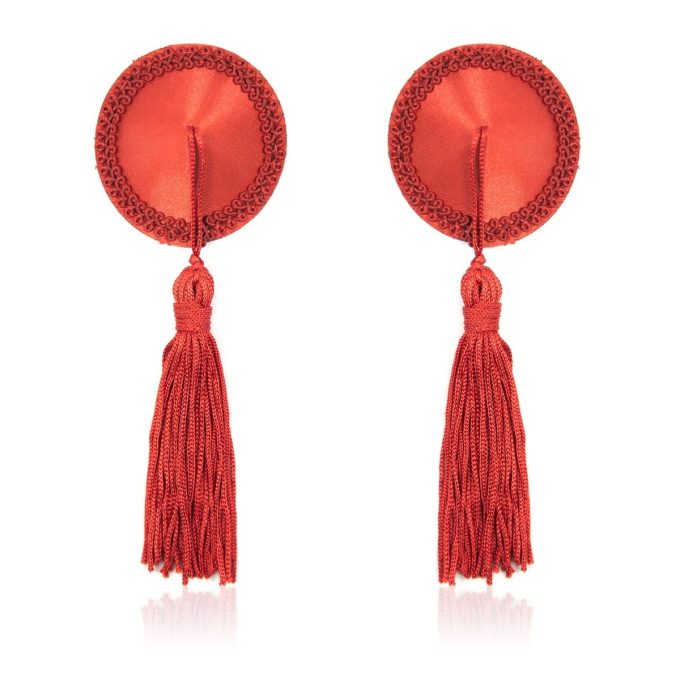 Pinch Burlesque Round Red Ribbed Tepelkwastjes rond Rood 987101578