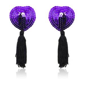 Pinch Burlesque Shining Heart PurpleBlack Tepelkwastjes Hart PaarsZwart nipple tassels 987101395 1