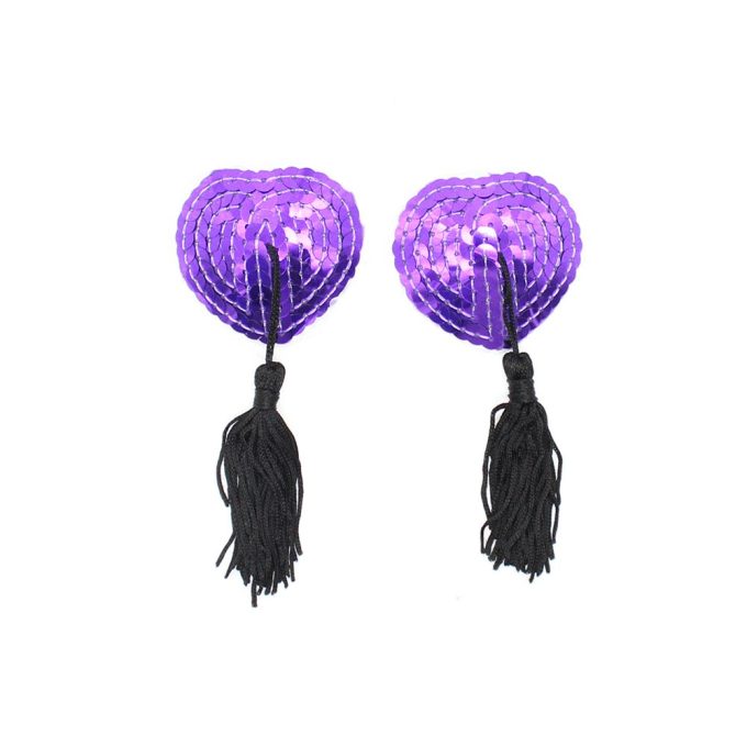 Pinch Burlesque Shining Heart PurpleBlack Tepelkwastjes Hart PaarsZwart nipple tassels 987101395 4