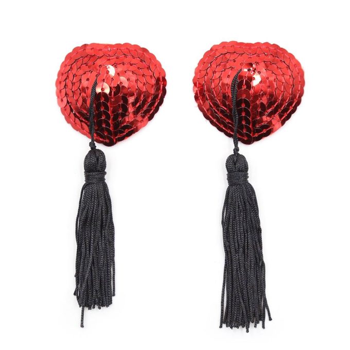 Pinch Burlesque Shining Heart RedBlack Tepelkwastjes Hart RoodZwart tepelkwast 987101396 1