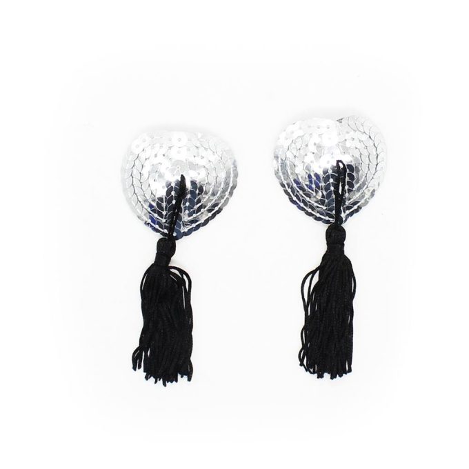 Pinch Burlesque Shining Heart SilverBlack Tepelkwastjes Hart ZilverZwart nipple tassels 987101392 2