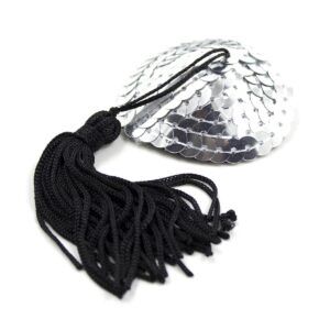 Pinch Burlesque Shining Heart SilverBlack Tepelkwastjes Hart ZilverZwart nipple tassels 987101392 3