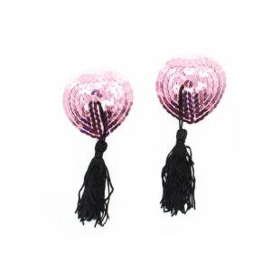 Pinch Burlesque Shining Heart Soft PinkBlack Tepelkwastjes Hart Zacht RozeZwart tepelkwast 987101393 2