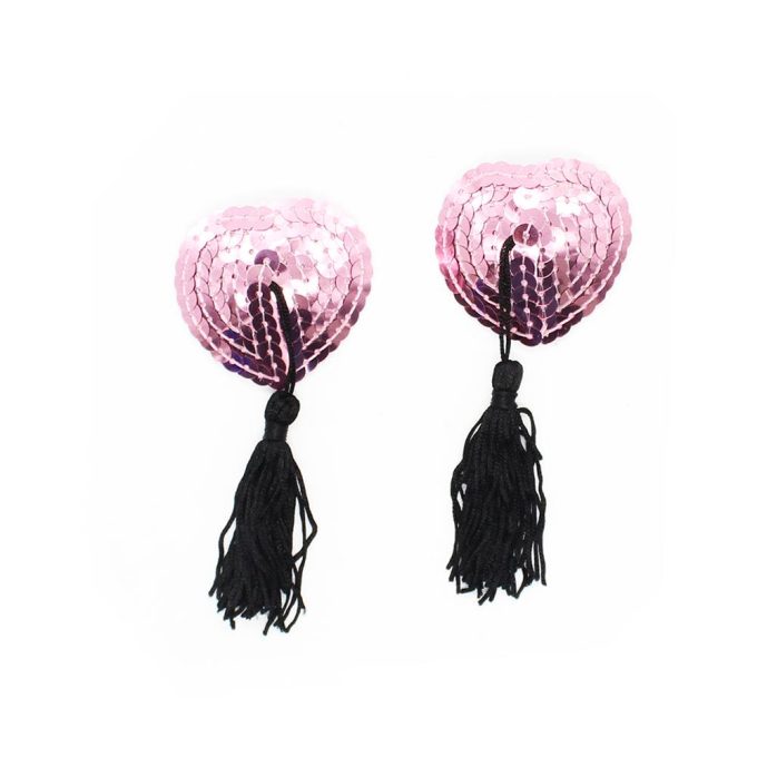 Pinch Burlesque Shining Heart Soft PinkBlack Tepelkwastjes Hart Zacht RozeZwart tepelkwast 987101393 2