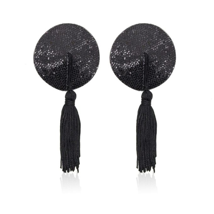 Pinch Burlesque round diamond black Ronde tepelkwastjes Zwart tepelversiering tepelkwasten 987101401 4