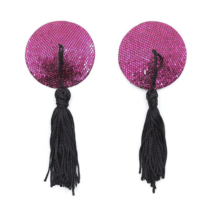 Pinch Burlesque round diamond purpleblack Ronde tepelkwastjes Zwart tepelversiering tepelkwast 987101406 4
