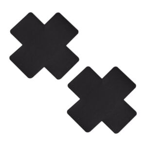 Pinch - Nipple Sticker Leather Cross - Zwart