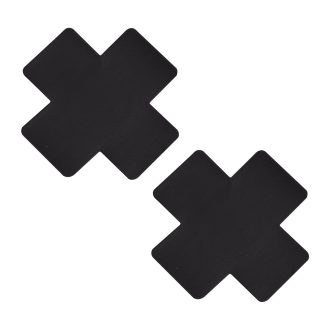 Pinch - Nipple Sticker Leather Cross - Zwart