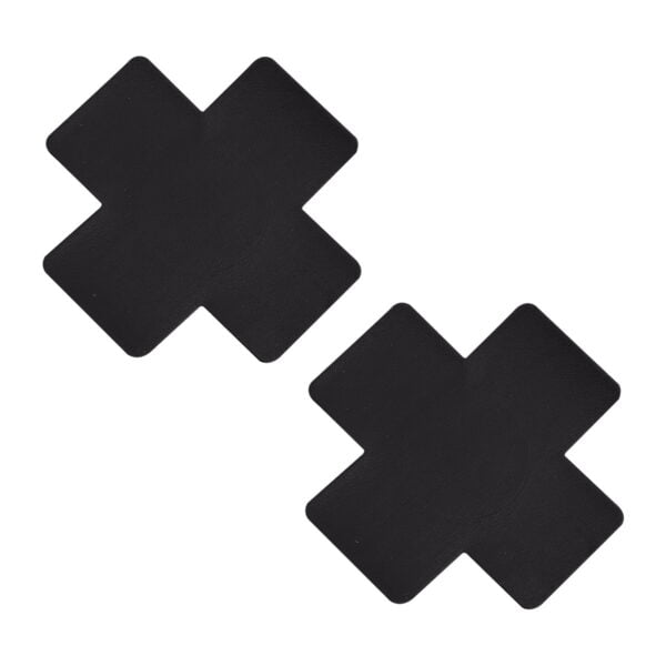 Pinch - Nipple Sticker Leather Cross - Zwart 1 Pinch - Nipple Sticker Leather Cross - Zwart