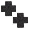 Pinch - Nipple Sticker Sparkle Cross - Zwart