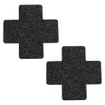 Pinch - Nipple Sticker Sparkle Cross - Zwart
