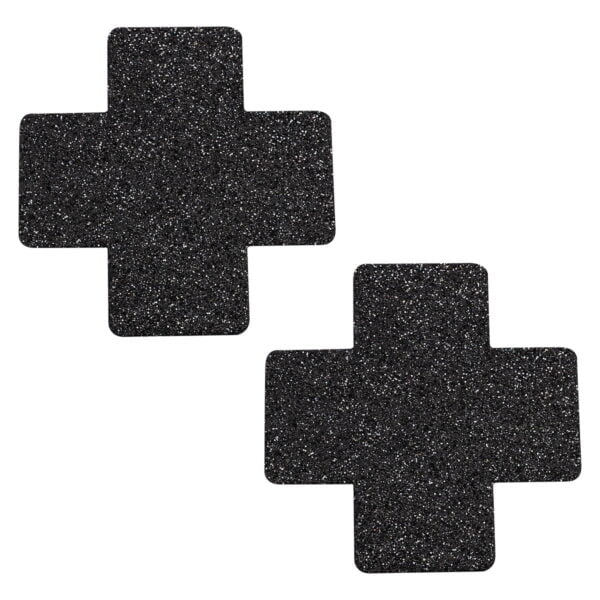 Pinch - Nipple Sticker Sparkle Cross - Zwart